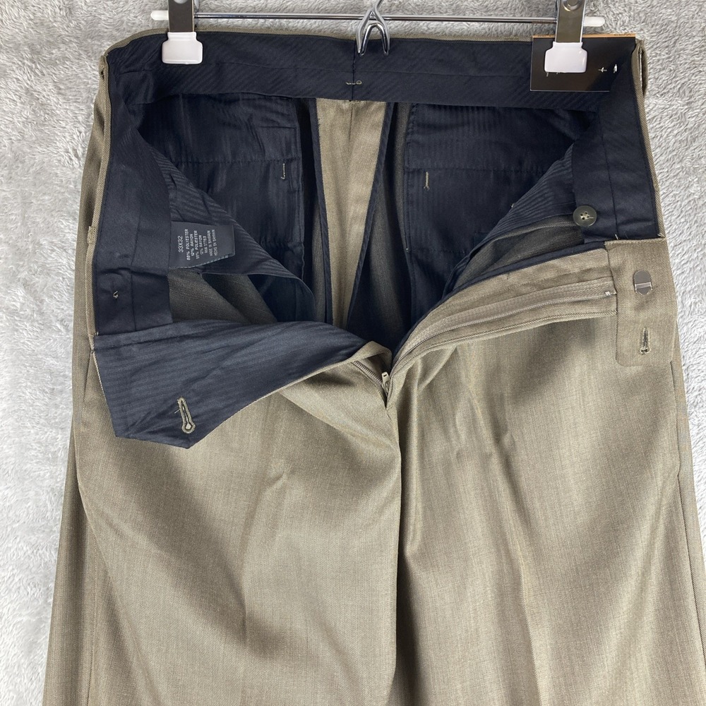 AXIST No Iron Dress Pants Mens 33x32 Brown Pleated Straight Leg Wrinkle‎ Resist - Picture 6 of 14